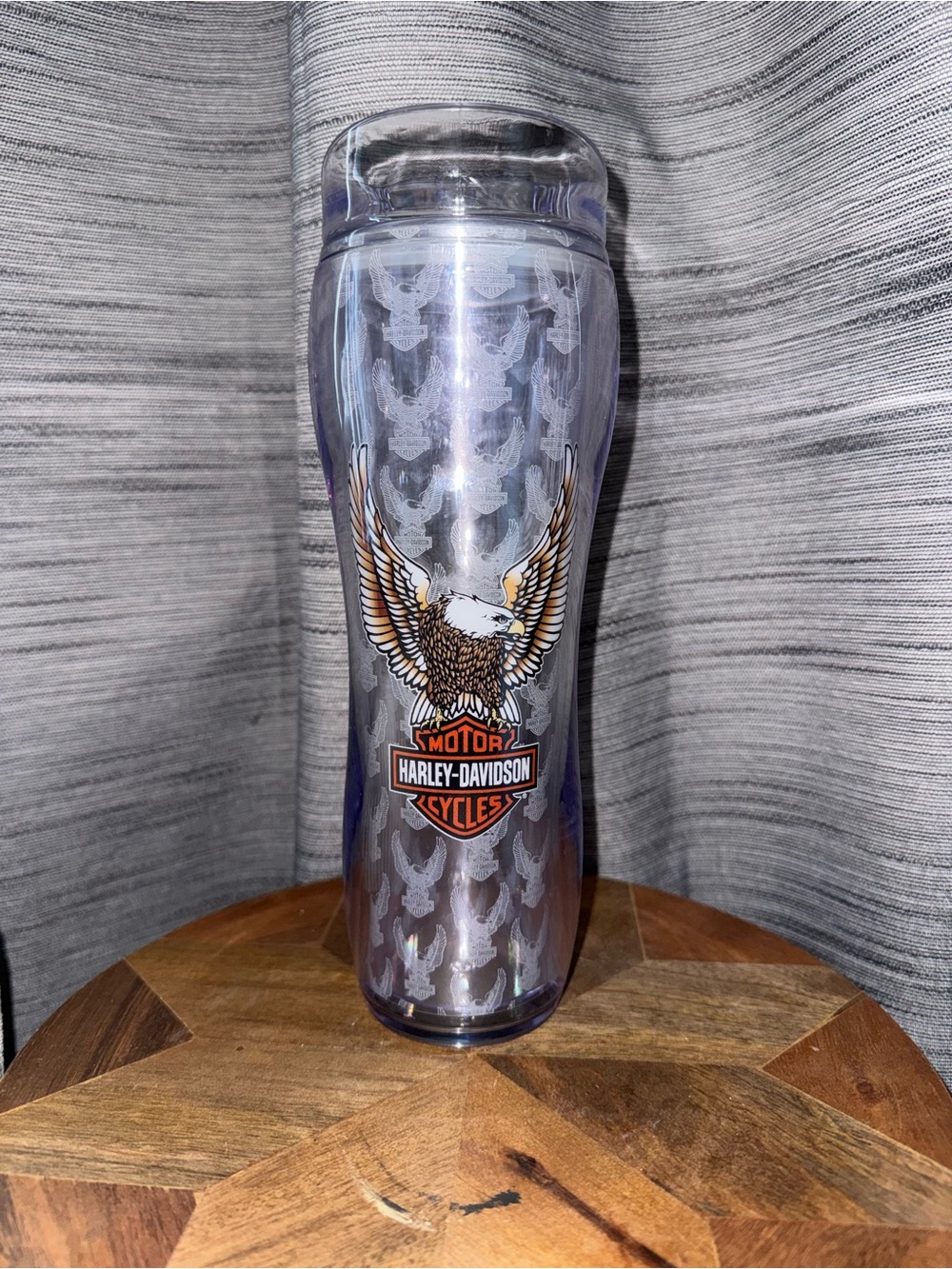 Harley Davidson Motorcycles Eagle Wings Plastic 16oz Travel Mug Cup Tumbler Lid